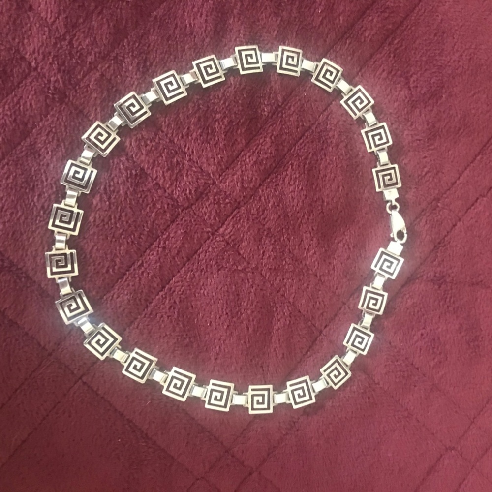 Sterling Silver Square Link Necklace in Silver